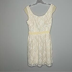 American Eagle Lace Dress with Belt - Elegant Ivory 6